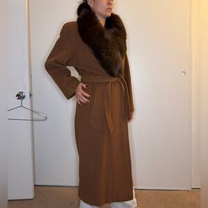 Regency Cashmere VTG cashmere coat with fox fur collar from the 80s Size 10